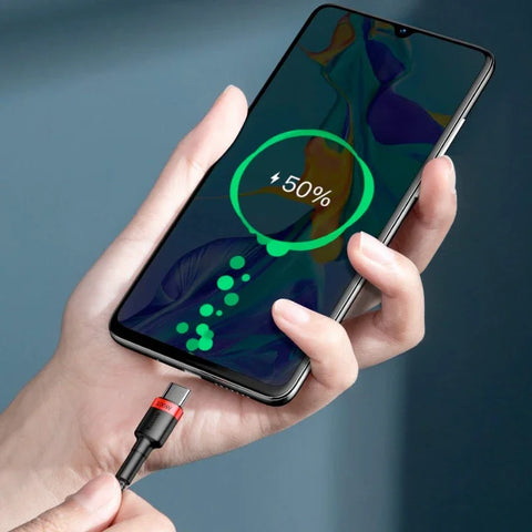 Baseus Cafule USB-C -kaapeli PD 2.0 / QC3.0, 100W, 20v/5A, 2m - Musta