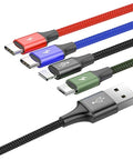 Baseus Rapid Series 4-in-1, USB kabel 3.5A, 1.2m - Multi, 2xUSB-C / Lightning / MicroUSB - Action King