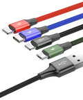 Baseus Rapid Series 4-in-1, USB kabel 3.5A, 1.2m - Multi, USB-C / 2 x Lightning / MicroUSB - Action King