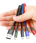 Baseus Rapid Series 4-in-1, USB kabel 3.5A, 1.2m - Multi, USB-C / 2 x Lightning / MicroUSB - Action King