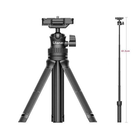 Ulanzi MT-34 Kolmijalka Multi - Selfiekeppi 360 asteen pallonivelellä 1/4" ruuvilla / Matkapuhelinteline / Lisävarustesovitin