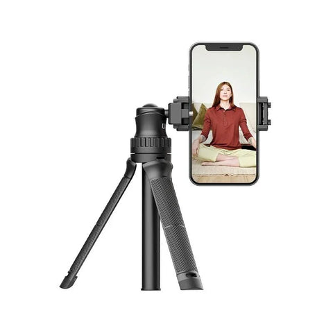 Ulanzi MT-34 Kolmijalka Multi - Selfiekeppi 360 asteen pallonivelellä 1/4" ruuvilla / Matkapuhelinteline / Lisävarustesovitin