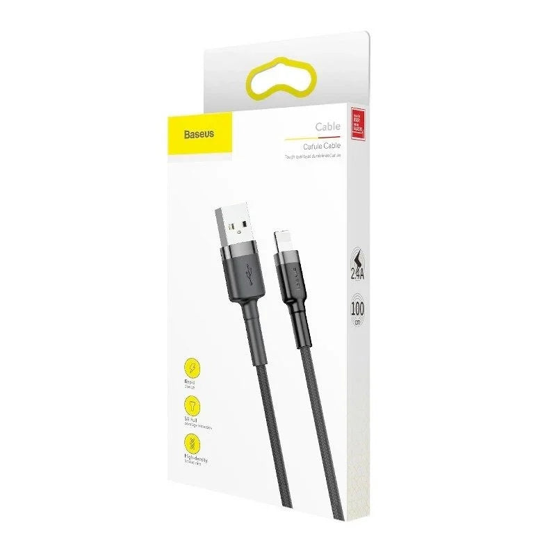 Baseus Cafule USB-A - Lightning Kabel, 2.4A, 0.5m - Svart - Action King