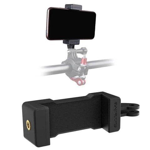 Kiinnike - GoPro-kameralle tarkoitettu matkapuhelimen pidike, jossa on kaksi 1/4 tuuman kierrettä