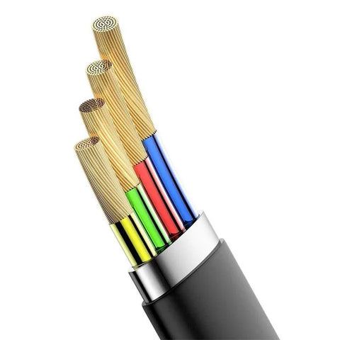 Baseus Simple HW Pikalatauskaapeli USB-A - USB-C -kaapeli, QC 3.0, 5A, 0.23m - Harmaa