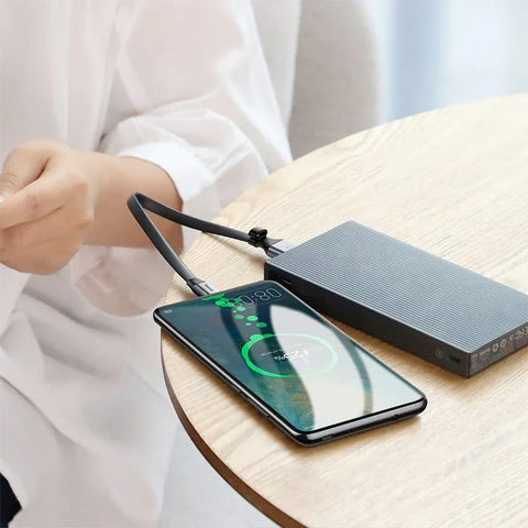 Baseus Simple HW Pikalatauskaapeli USB-A - USB-C -kaapeli, QC 3.0, 5A, 0.23m - Harmaa