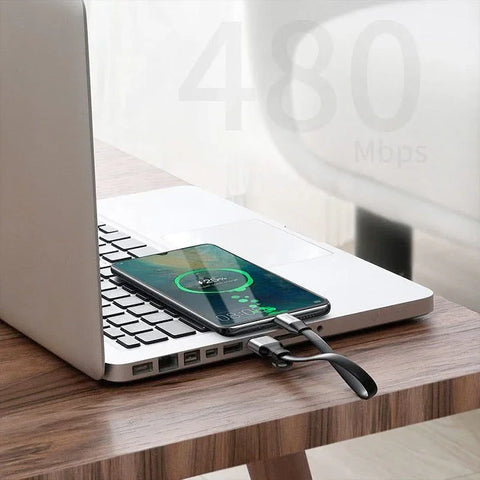 Baseus Simple HW Pikalatauskaapeli USB-A - USB-C -kaapeli, QC 3.0, 5A, 0.23m - Harmaa