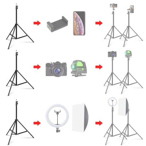 Kolmijalka / Jalusta LT 360° 1/4" ruuvilla - Alumiini 550-1600 mm