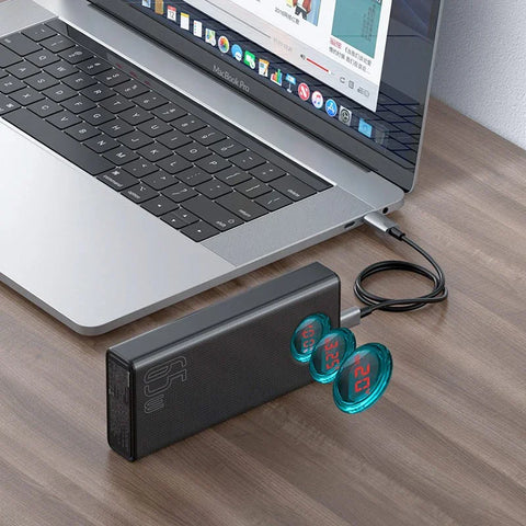 Baseus Amblight Varavirtalähde - Kannettava akku - 30000mAh, 5xUSB Tyyppi A/C, QC 3.0 / PD 65W