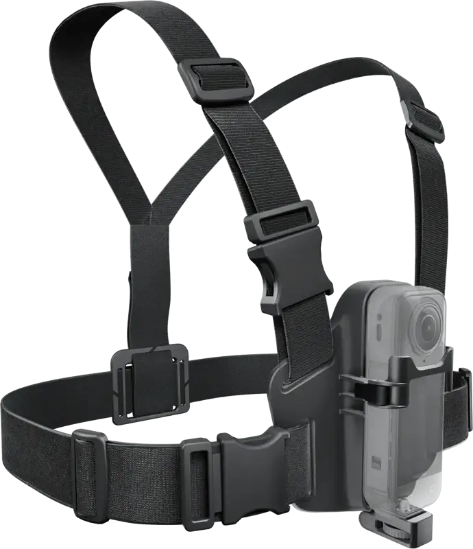 Insta360 X5 Bröstfäste för actionkameror ger en stabil och bekväm monteringslösning.