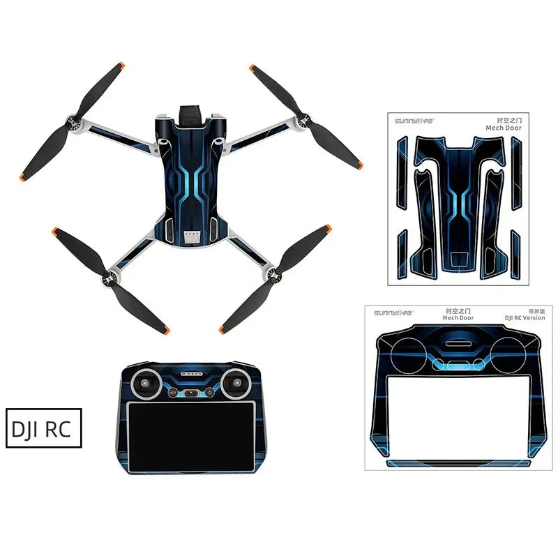 Klistermärke / Skin till DJI Mini 3 Pro + RC - Mech - Action King