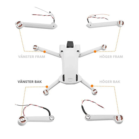 DJI Mini 3 Pron moottorivarsi - vasen takaosa