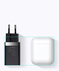 Baseus Super Si Pro Quick Charger - Väggladdare - Snabbladdare QC3.0 / PD 30W - 100-240V till USB - 2xUSB Typ A/C - Svart - Action King