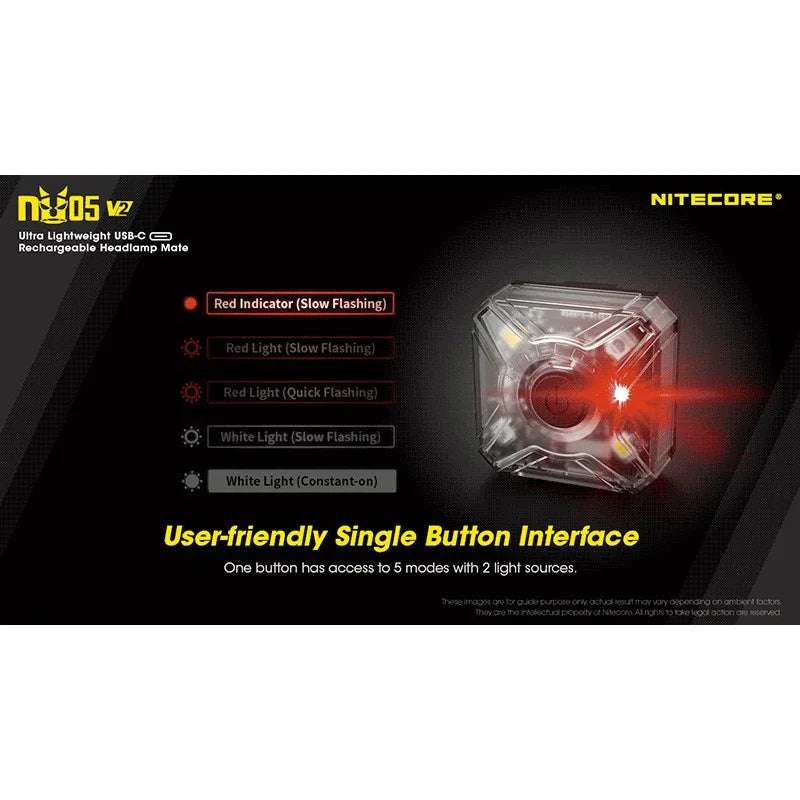 Nitecore NU05 V2 Headlamp Mate - 40lm - Action King