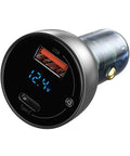 Baseus Particular Digital Display Car - Snabbladdare Bil QC4+ / PPS 65W - 2xUSB Typ A/C, Med Display - Grå - Action King