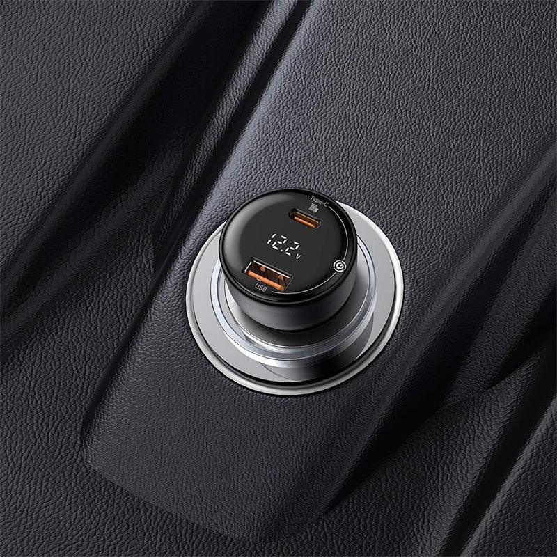 Baseus Supreme Digital Display Car - Snabbladdare Bil PPS 100W - 2xUSB Typ A/C, Med Display - Svart - Action King
