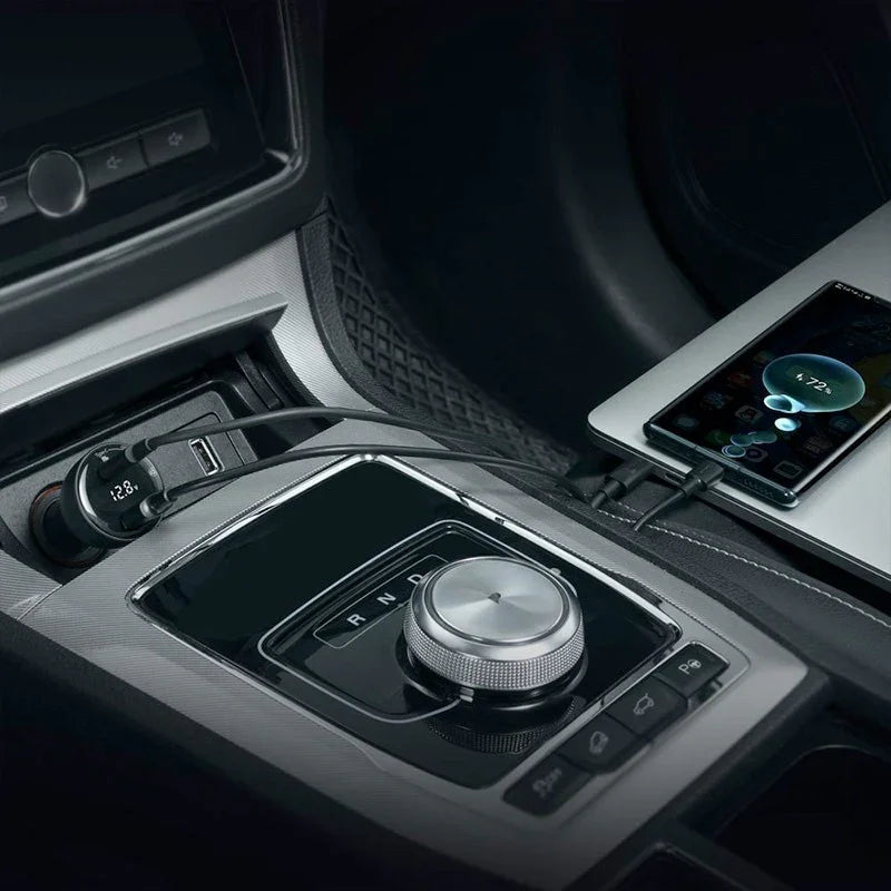 Baseus Supreme Digital Display Car - Snabbladdare Bil PPS 100W - 2xUSB Typ A/C, Med Display - Svart - Action King