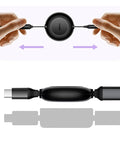 Baseus Bright Mirror 2 retractable cable 3-in-1, USB-C kabel 100W, 1.1m - Multi, USB-C / Lightning / MicroUSB - Action King