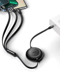 Baseus Bright Mirror 2 retractable cable 3-in-1, USB-C kabel 100W, 1.1m - Multi, USB-C / Lightning / MicroUSB - Action King