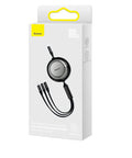 Baseus Bright Mirror 2 retractable cable 3-in-1, USB-C kabel 100W, 1.1m - Multi, USB-C / Lightning / MicroUSB - Action King