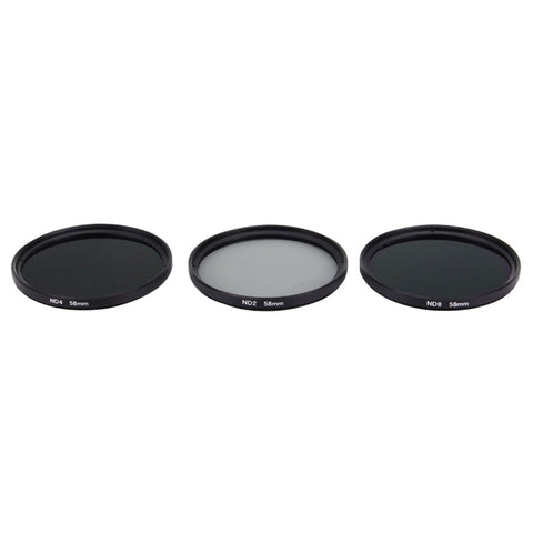 JUNESTAR Proffesional 58mm Lens Filter ND Filter Kits (ND2 + ND4 + ND8) for GoPro & Xiaomi Xiaoyi Yi & SJCAM Sport Action Camera - Action King