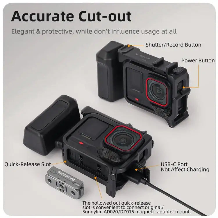 Ergonomiskt Insta360 Ace Pro - Ergonomiskt Kamerahandtag för Insta360