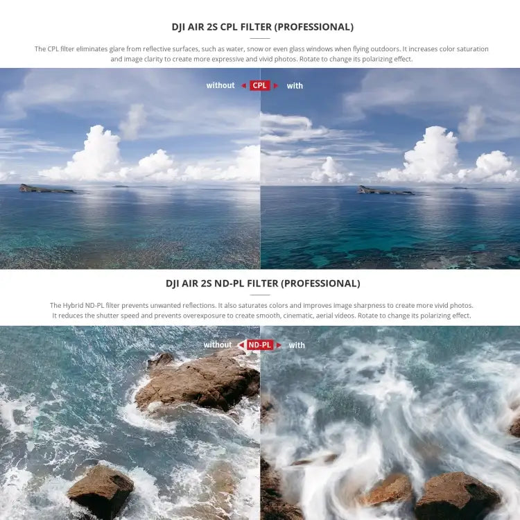 PGYTECH P-16B-063 4 in 1 NDPL8+NDPL16+NDPL32+NDPL64 Lens Filter Kits for DJI Air 2S - Action King