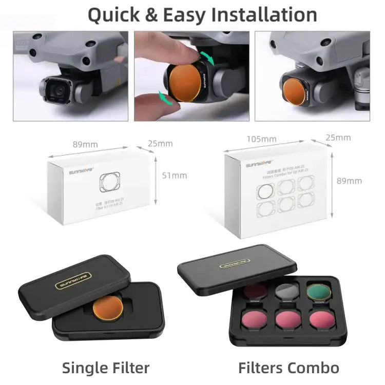 Sunnylife A2S-FI9348 4 in 1 MCUV+CPL+ND4+ND8 Lens Filter for DJI Air 2S - Action King