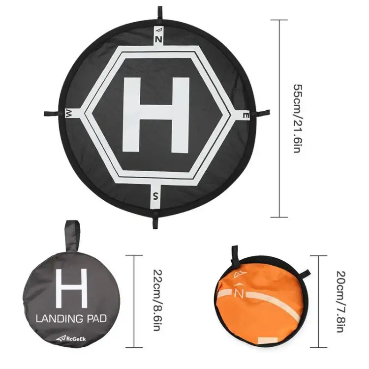 RCGEEK 55cm Round Portable Parking Apron Foldable Landing Pad for DJI Mavic Mini / Air 2S / FPV - Action King