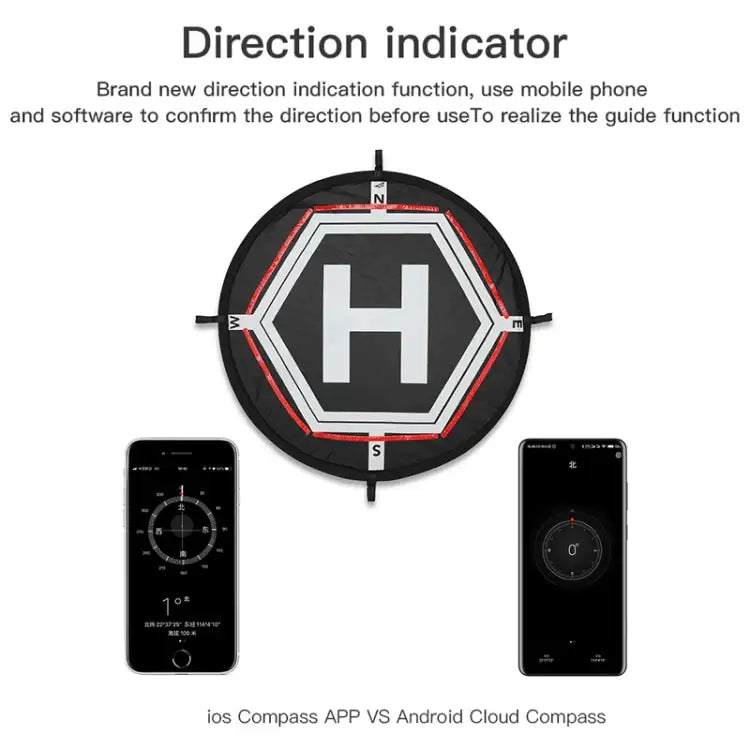 RCGEEK 55cm Round Portable Parking Apron Foldable Landing Pad for DJI Mavic Mini / Air 2S / FPV - Action King