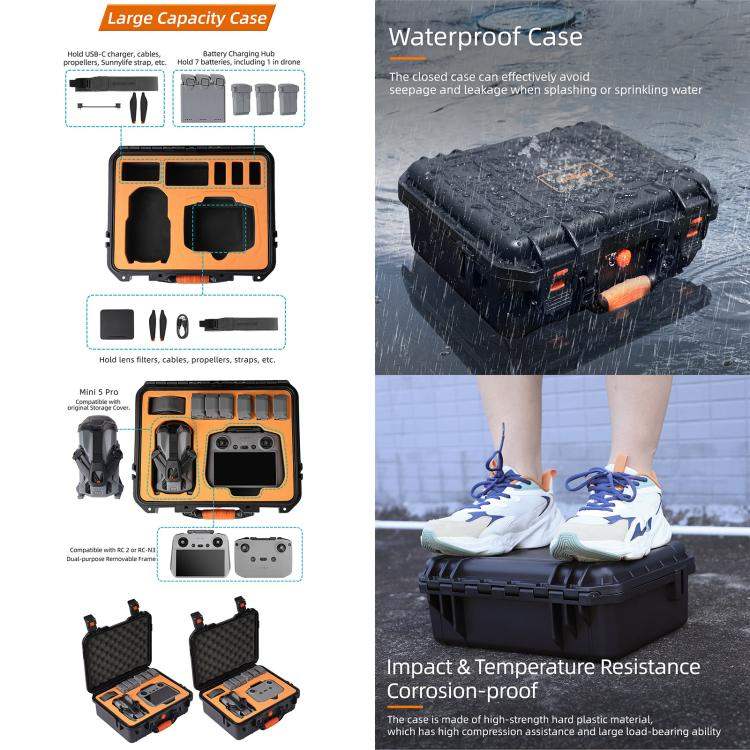 Vattentät Väska Mini för DJI Mini 5 Pro, skyddande och tålig för drönare & tillbehör.