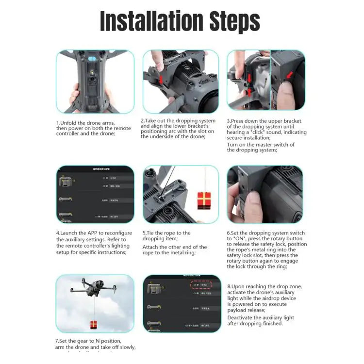 For DJI Mavic 4 Pro STARTRC Air-Dropping System Thrower Parabolic with Expansion Bracket - Action King