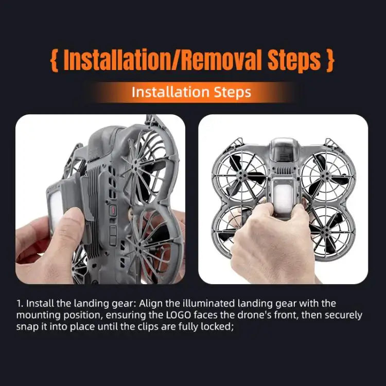 DJI Neo 2 STARTRC LED Light: Förhöjt landningsställ med inbyggda LED-lampor för bättre sikt.