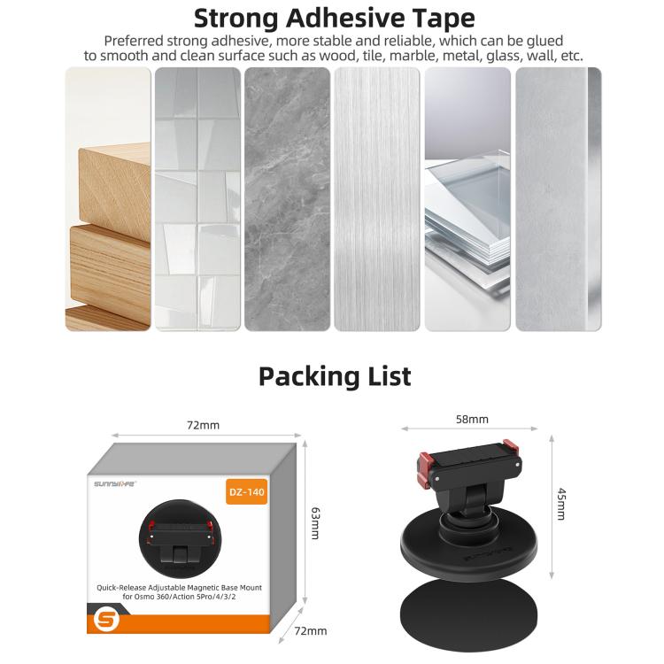 Sunnylife-magneettikiinnike DJI:lle, jossa 180° kallistus