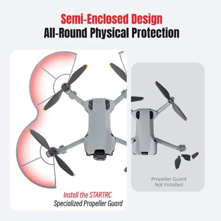 STARTRC DJI Mini 5 Pro Skyddsring för Drönare, svart, skyddar propellrar vid flygning.