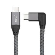 Vinklad USB-C Fullfunktionskabel, 100W, E-Mark, för snabb laddning och data (0.5m/1m/1.5m).