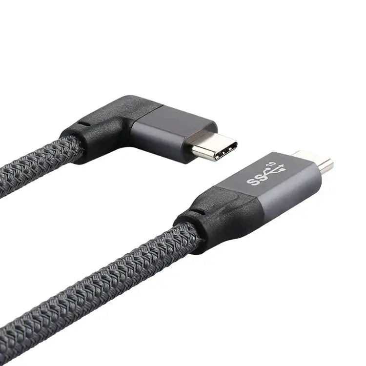 100W Vinklad USB-C Fullfunktionskabel (E-Mark). Snabbladdning & data.