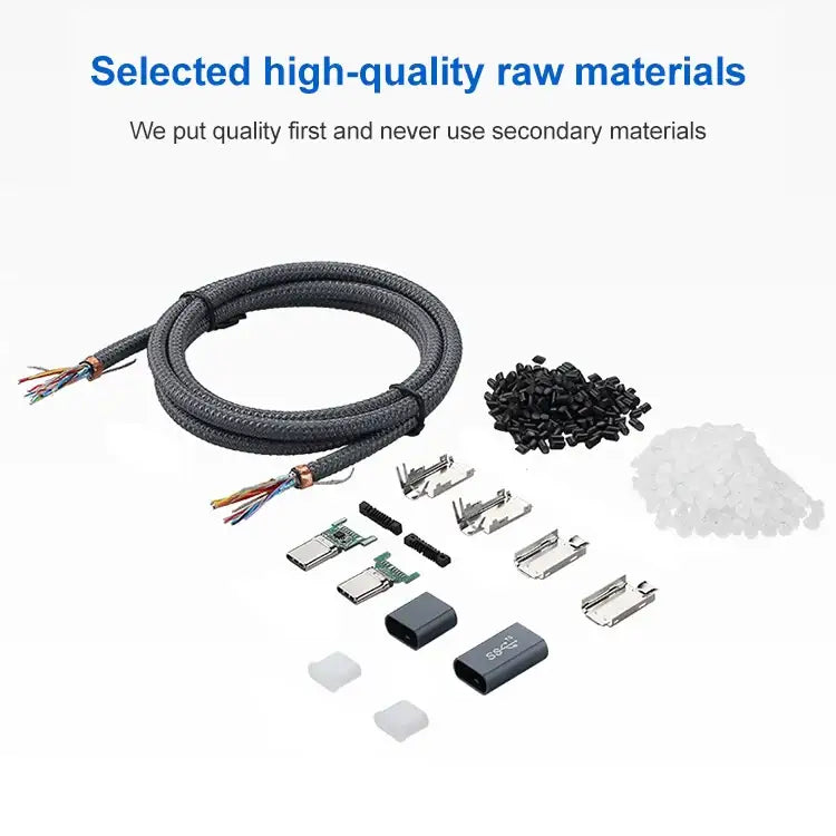 Vinklad USB-C 100W Fullfunktionskabel, USB-C till USB-C, E-Mark för laddning, data och video.