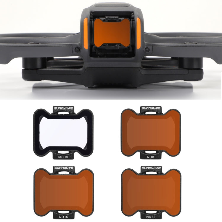 DJI Avata 2 Sunnylife -kameran linssisuodattimelle, MCUV, ND8, ND16, ND32, ND64, ND128, 4-in-1 ND8/16/32/64, 5-in-1 ND8/16/32/64/128, 4-in-1 MCUV ND8/16/32, 6-in-1 MCUV ND8/16/32/64/128