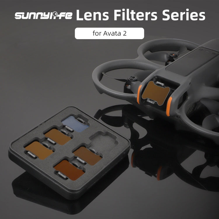 DJI Avata 2 Sunnylife -kameran linssisuodattimelle, MCUV, ND8, ND16, ND32, ND64, ND128, 4-in-1 ND8/16/32/64, 5-in-1 ND8/16/32/64/128, 4-in-1 MCUV ND8/16/32, 6-in-1 MCUV ND8/16/32/64/128