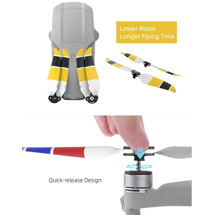 2 Pairs Sunnylife 7238F-3C For DJI Mavic Air 2 Double-sided Two-color Low Noise Quick-release Propellers - Action King
