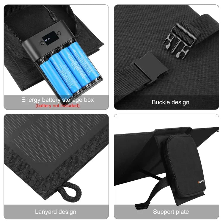 Portabel Solpanel 24W – Hög Effektivitet, USB- och Type-C-Snabbladdning