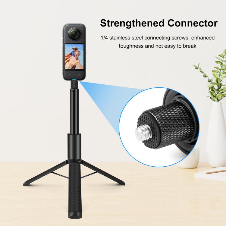 PULUZ 1.22m Utdragbar Selfiepinne för Insta360, perfekt för osynlig selfiepinne-effekt.