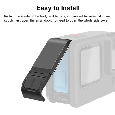 PULUZ POM Plastic Battery Side Interface Cover for GoPro HERO13 Black /12 Black /11 Black /10 Black /9 Black - Action King
