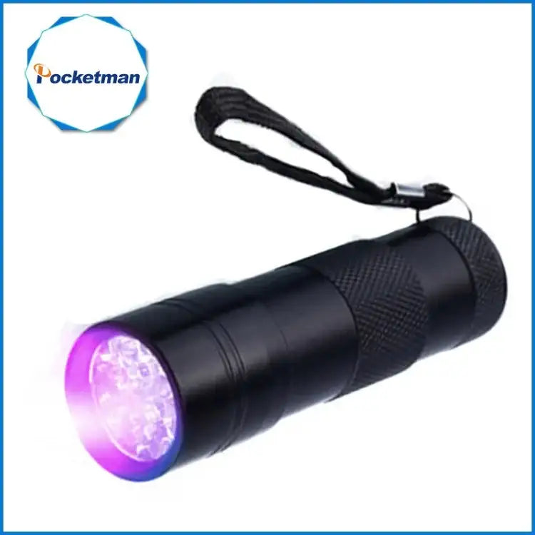 Kompakti UV-taskulamppu 395NM Mini 9 LEDillä