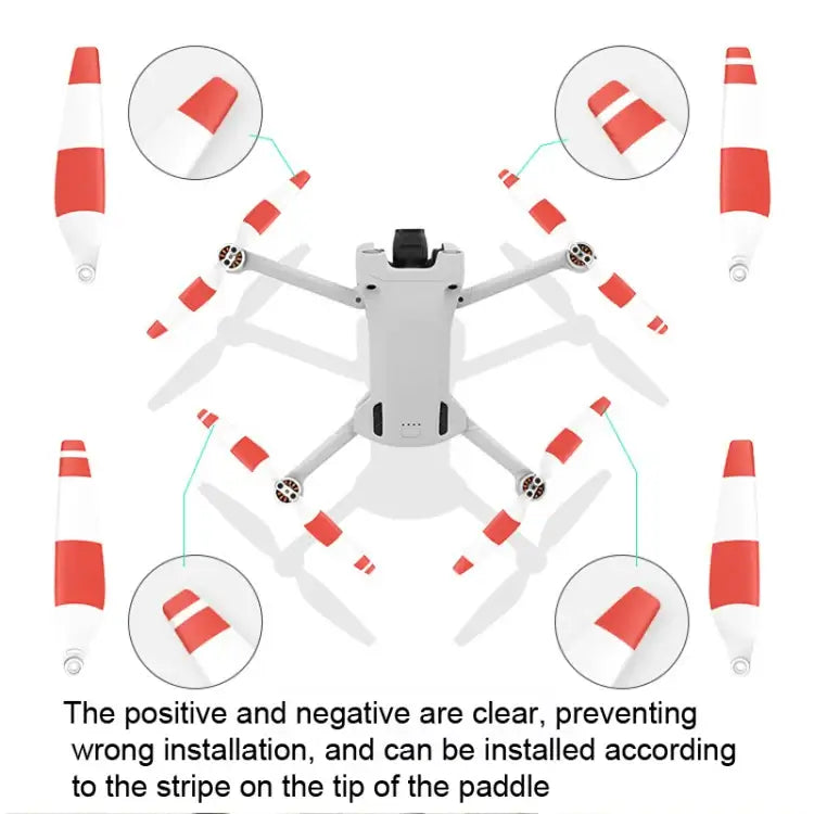 8 dubbelsidiga 6030F propellrar för DJI Mini 4 Pro, 3 Pro i olika färger, t.ex. Orange.