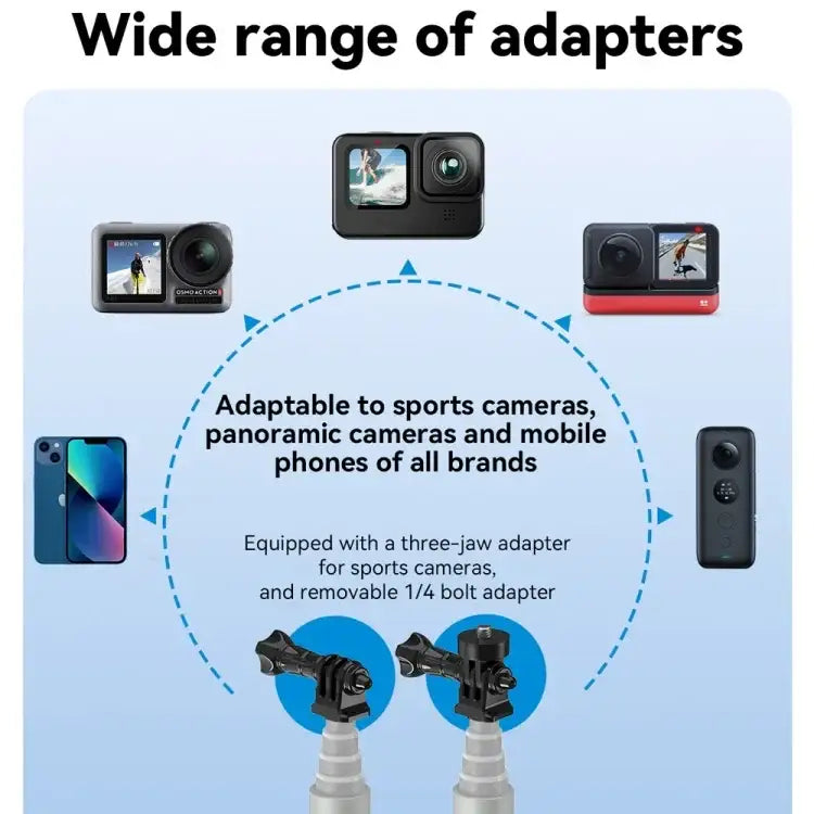 TELESIN 3M Carbon Fiber Selfie Stick Monopod With 1/4 Screw For Action Camera - Action King