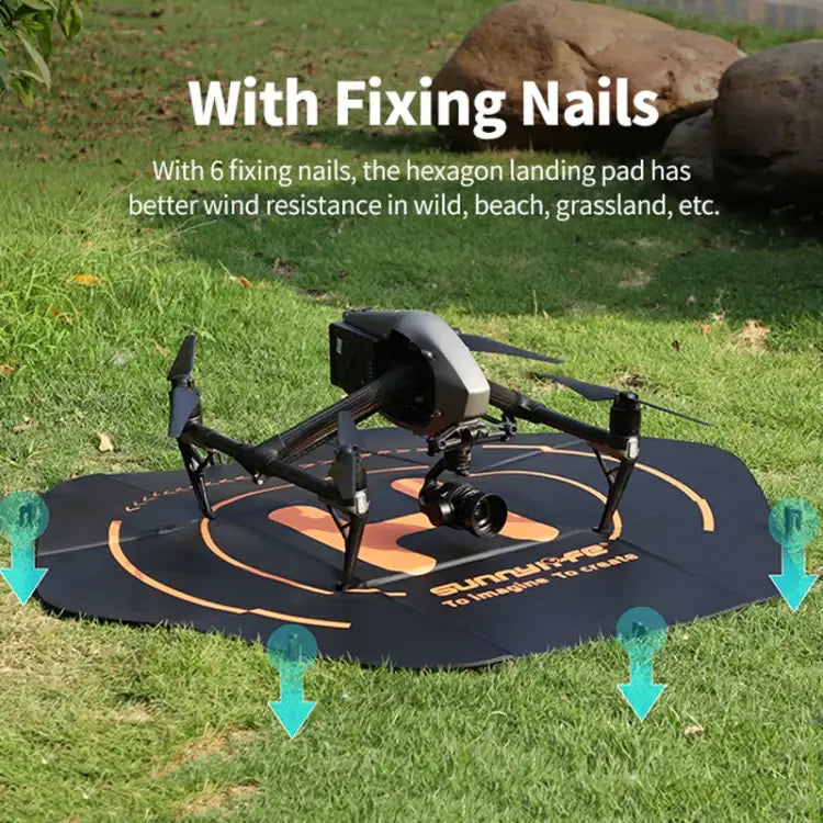 Sunnylife TJP10 110cm Hexagonal Double-Sided Folding With Ground Spikes Drone Universal Apron - Action King
