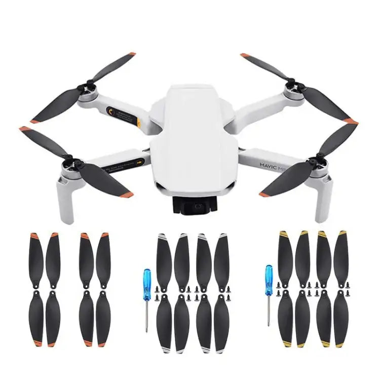 DJI Mavic Mini 4726F -droonin lisävarusteisiin, 2 paria oranssia reunaa, 4 paria oranssia reunaa, 2 paria hopeaa reunaa, 4 paria hopeaa reunaa, 2 paria kultaista reunaa, 4 paria kultaista reunaa