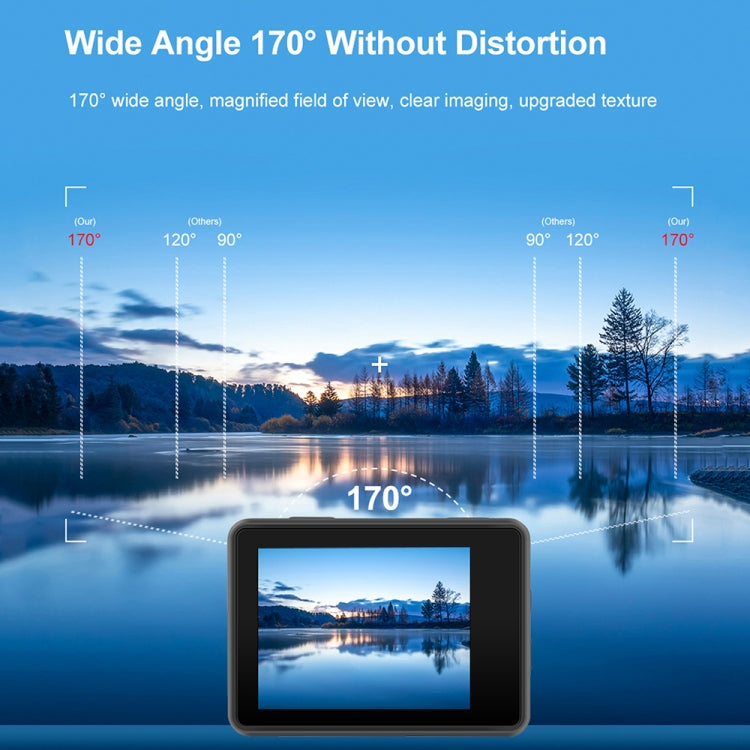 5K/30FPS WIFI HD Anti-Shake actionkamera med dubbla skärmar.